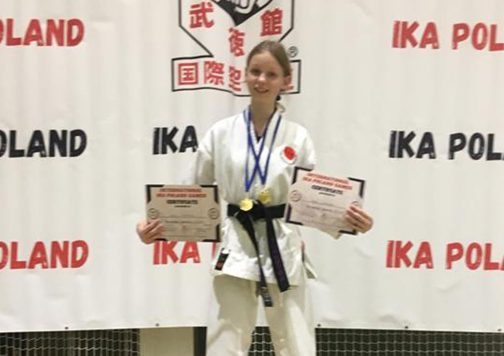 Zawodniczka Klubu Karate Shotokan Kielce na podium  II International IKA Poland Games 